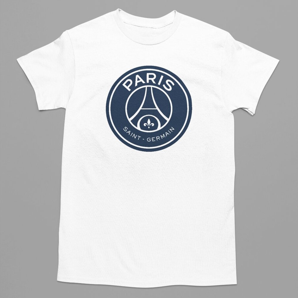 NEW Paris Saint Germain Team Color Pop Big Logo T-Shirt WHITE